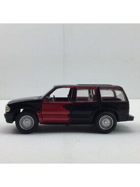Ford Explorer Diecast Model Car Black Red SUV Toy 1:64 Scale